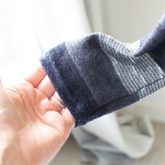 Navy striped open-in-the-front sweater Size Small - Picture 5 of 9